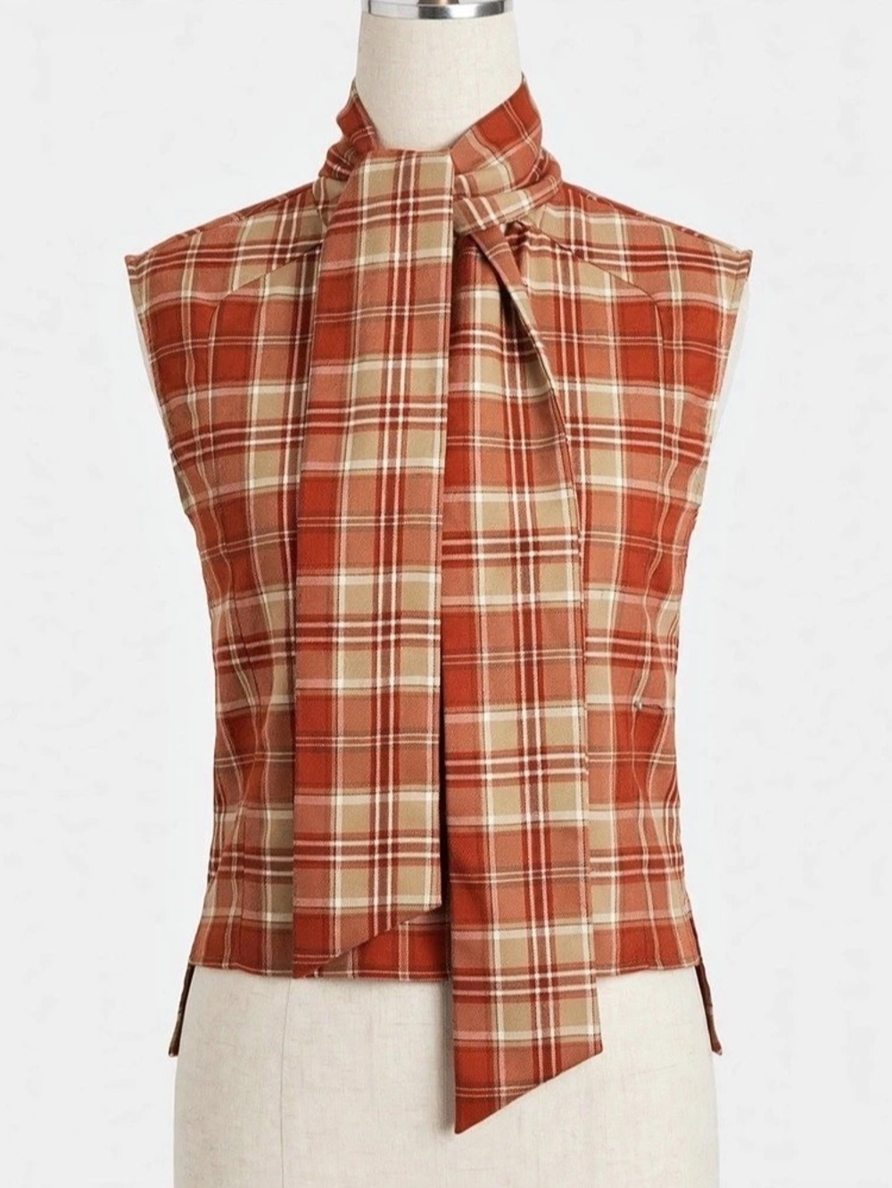 G. Label by Goop Plaid Vest w/ Neck Tie 🍂 Size 8